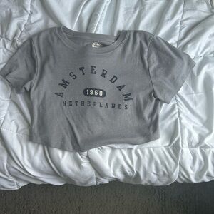 cute grey/light blue crop top